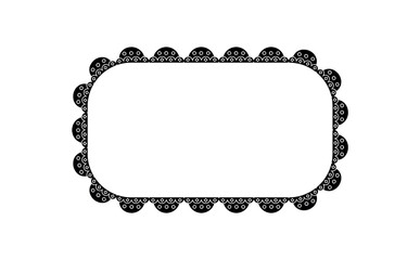 Illustration of decorative scalloped frame vector graphic design element for scrapbooking and creative projects with rounded edges vector