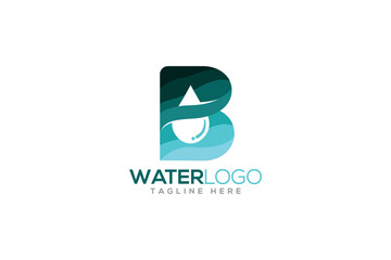 letter B water logo water drop logo with B letter