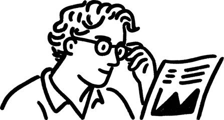 Person analyzing investment portfolio sketch for financial planning concepts