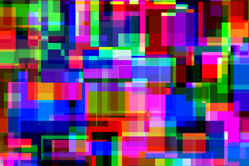 重なり合うたくさんのカラフルな四角 1-3