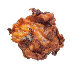 Crispy fried onion bhaji snack isolated on transparent background