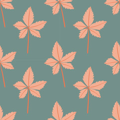 Seamless pattern Autumn leaf border. Gift wrap and scrapbook. Vector illustration for wallpaper, gift paper, fill patterns, web page backgrounds, autumn greeting cards.