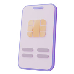 Smart pay with built-in IC chip. 3d illustration icon.