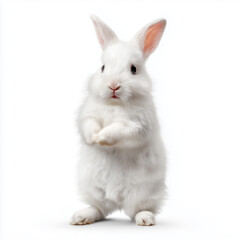 Obraz premium Adorable White Baby Bunny , PNG isolated cut out image