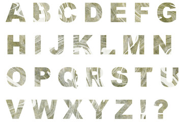 アルファベット 1 大文字 白マーブル