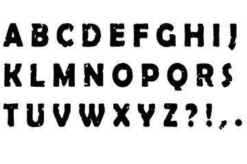 アルファベット 2 大文字 黒 欠け