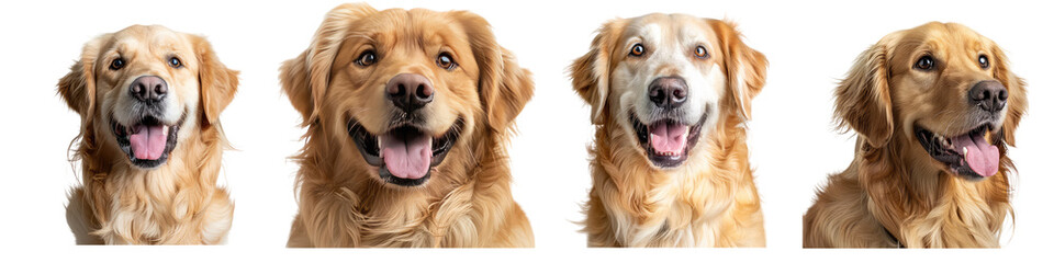 Free photo of a cute Golden Retriever, Portrait of Dark golden retriever dog on grey background PNG file cut out