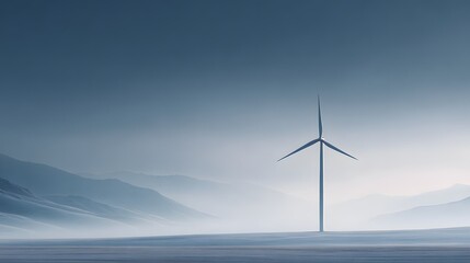Obraz premium Wind Turbines Generating Clean Energy at Sunrise for Sustainability