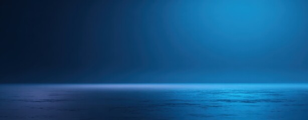 Obraz premium The tranquil blue ocean with soft lighting and abstract horizon.