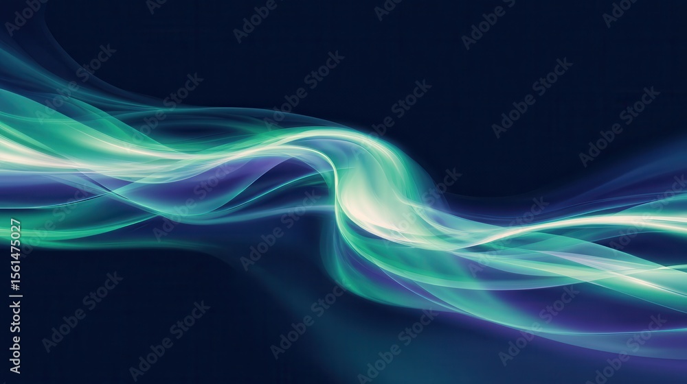 Aufkleber abstract flowing waves of vibrant colors on a dark background creating a serene atmosphere
