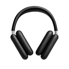 Obraz premium Black over ear headphones shown from the front