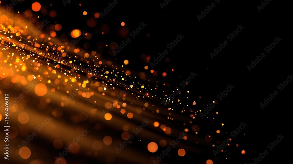 Aufkleber abstract golden particles flowing across a dark background, creating a shimmering effect