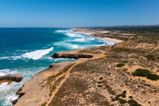 A beautiful coast of Portugal partly known as Fishermans trail or Rota Vicentina 