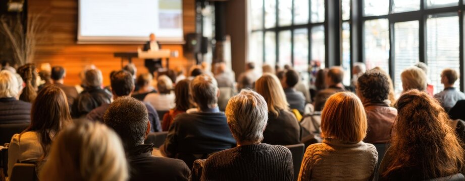 The audience engaged in a captivating presentation at a professional conference.
