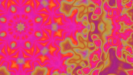 Abstract Radiant Burst with Soft Grain Texture, Symmetrical Glow Pattern in Psychedelic Style, Radiating Circular Abstract with Subtle Noise, Kaleidoscopic Starburst with Gradient Flow