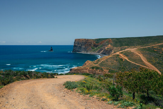 A beautiful coast of Portugal partly known as Fishermans trail or Rota Vicentina 