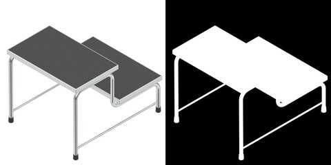 3D rendering illustration of a two-step medical examination stool