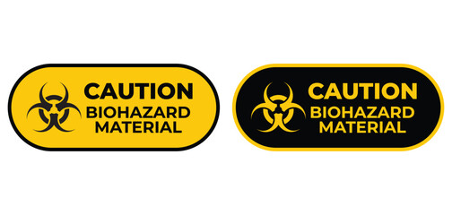 Set hazard danger yellow vector signs. Biohazard sign, logo, badge, icon, sticker, label, emblem, stamp, symbol, black, line, flat vector, isolated illustration