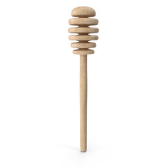 Wooden Honey Dipper , Closeup Product Photography, 3d, transparent background, PNG