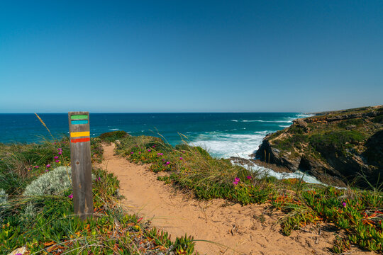 A beautiful coast of Portugal partly known as Fishermans trail or Rota Vicentina 