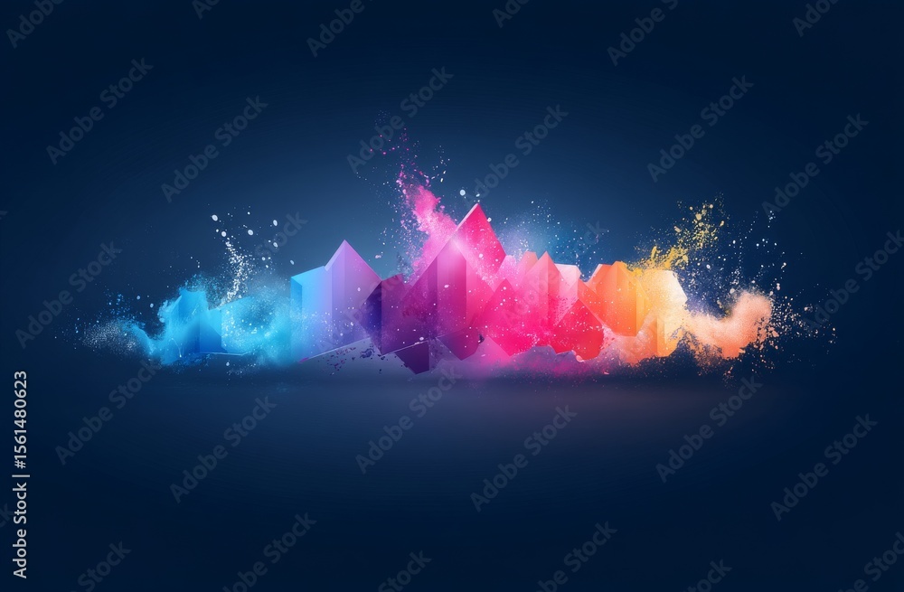Fototapete a playful and energetic atmosphere is created by the combination of colorful abstract geometric shap