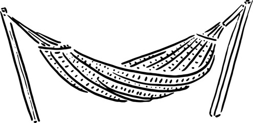 Freehand Hammock Sketch for Tropical Print Use