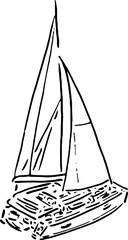 Simple Boat Sketch for Sea-Themed Product Branding