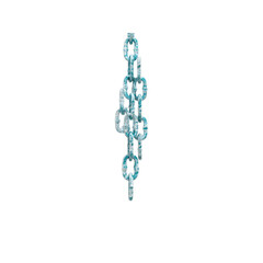 Fototapeta premium Abstract Teal and White Chain Links Hanging Down