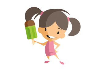 Girl eating a soda ice cream