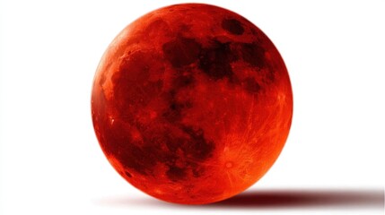 Stunning close-up of a blood moon during a lunar eclipse with deep red hue and detailed surface.