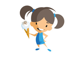 Girl having a large ice cream cone