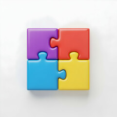 Obraz premium Colorful Puzzle Pieces Interlocking to Create a Vibrant Image