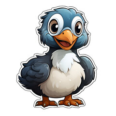 Naklejka premium Adorable Baby Bird Cartoon Illustration