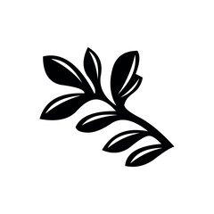 Illustration of vector illustration of a black leaf branch for botanical designs and nature themed creative projects use, great! vector