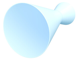 3Dイラスト_メガホン_水色