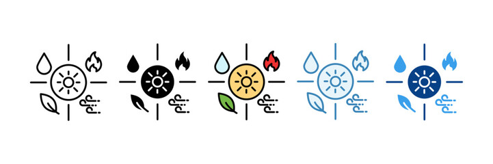 Nature Resource  Icon Set Multiple Style Collection