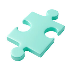 Fototapeta premium 3D clay art of a jigsaw puzzle piece, cute plasticine icon for business solutions and strategy, isolated element symbolizing connection, problem-solving, and integration.