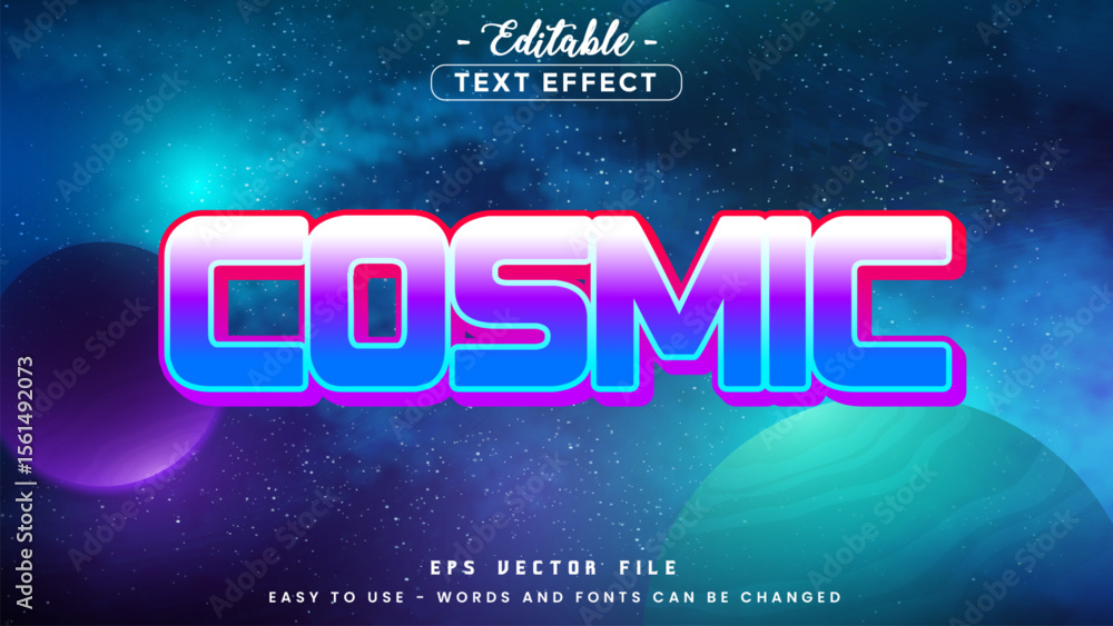 Poster cosmic editable text style effect.