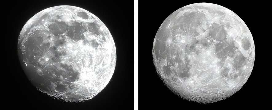 Two views of the moon