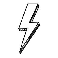 Hand Drawn Lightning Bolt Icon Illustration