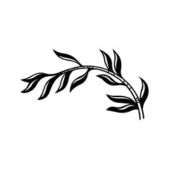 Illustration of elegant bamboo branch vector illustration for nature themed designs and botanical illustrations on white background vector