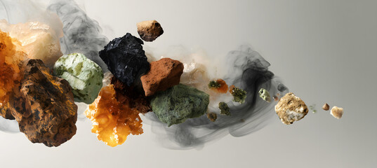 A collection of colorful rocks and stones ,A captivating pile of colorful rocks, textures, patterns and natural beauty vibrant