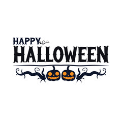 Obraz premium Happy Halloween party emblem 1+ Million Halloween Vector Art, Icons, banner and Graphics for