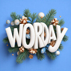 red WORDAY text design