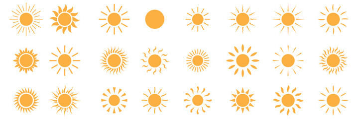 set of sun icons . Sun simple icons collection. Sun vector illustration. eps 10  