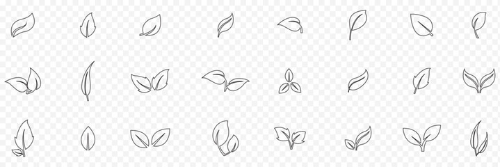  leaf icons set. Leaves icon on transparent background. Collection green leaf. eps 10 