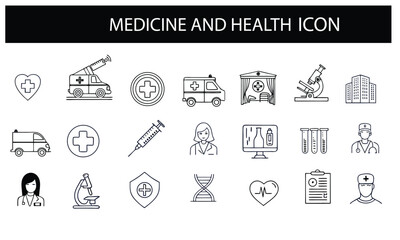 Medicine and health set of web icons