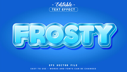 Frosty editable text effect with blue background.
