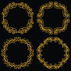 Essential Floral Borders Decorative Banner Collection Foundational Premium Elements