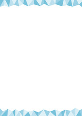 氷をイメージした上下の縦型のフレームイラスト_青
